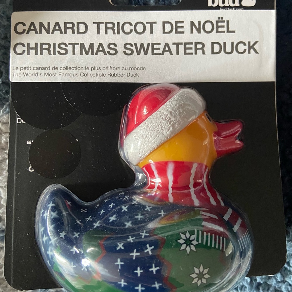 Collectable ugly sweater Christmas rubber duck